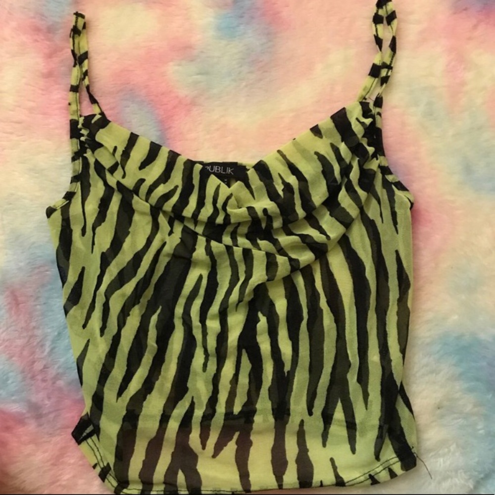 Tank Top Zebra Print Green